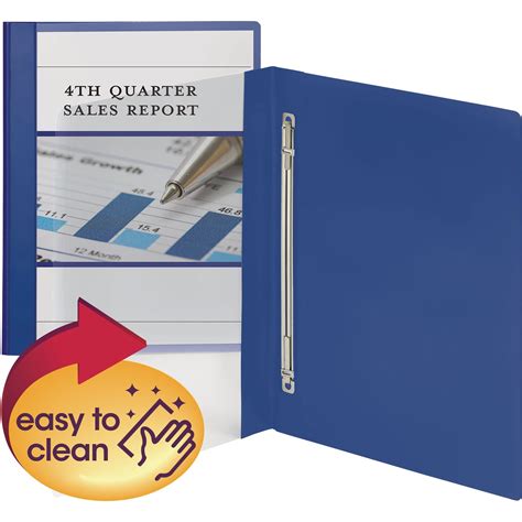 smead clear front fastener poly report covers blue  pack