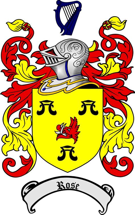 rose coat  arms rose family crest