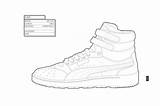 Sneaker Coloring Shoe Running Cliparts Clipart Book Kicking Library Colouring Freaker sketch template