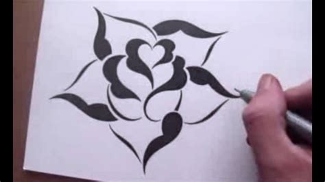 drawing  rose   simple stencil design style youtube