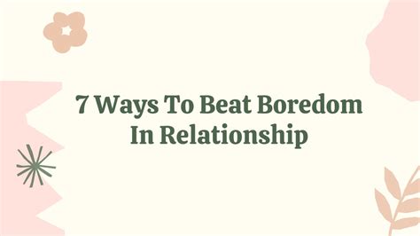 ppt 7 ways to beat boredom in relationship powerpoint presentation