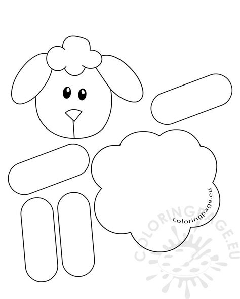 lamb paper craft  preschool coloring page