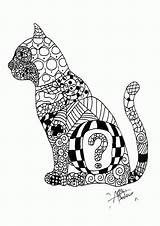 Coloring Zentangle Pages Cat Adults Kids Adult Pumpkin Color Print Animal Printable Kittens Detailed Halloween Discover Style Pattern Butterflies 123rf sketch template