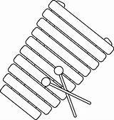 Xylophone Outline Clip Clipart Cliparts Mallets Letter Clipground Library sketch template