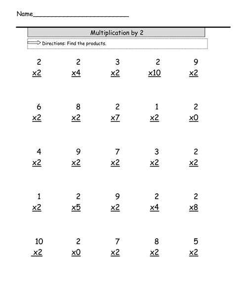 printable  grade multiplication worksheets  printable