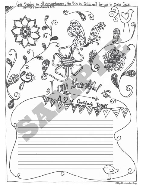 gratitude journal template  coloring page