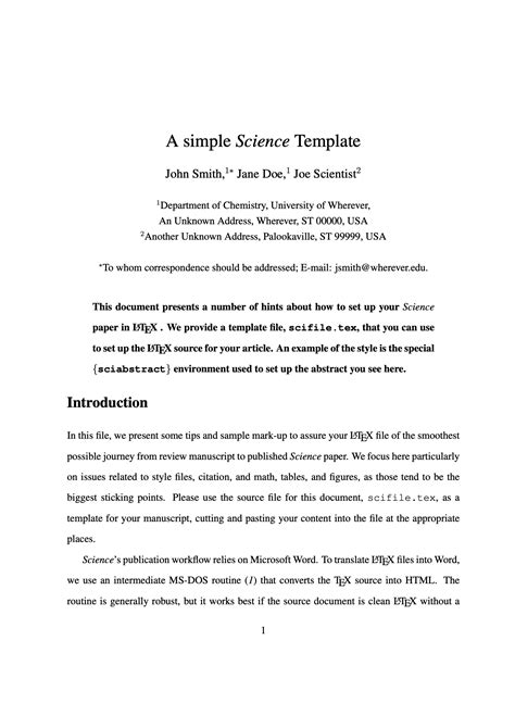 latex templates science journal