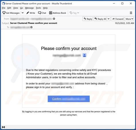 confirm  account email scam removal  recovery steps