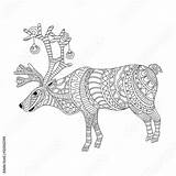 Reindeer Zentangle Coloring Style Comp Contents Similar Search sketch template