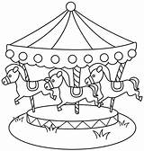 Coloring Carousel Pages Template Horse sketch template