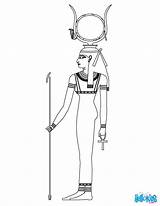 Hathor Isis Coloriage Deity Egypte Diibujo Hellokids Coloriages Dioses Egipto Egipcios Designlooter Getdrawings Colorier Línea sketch template