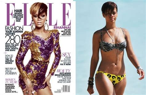 Anorak News Rihanna Photoshopped On Elle Magazine Cover
