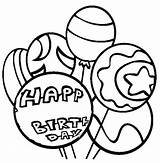 Birthday Happy Coloring Balloon Sheet sketch template