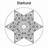 Coloring Starburst Pages Mindfulness Mandala Getcolorings Getdrawings Printable sketch template
