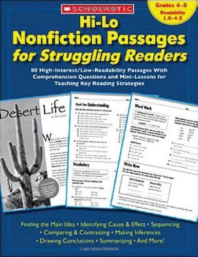 lo nonfiction passages  struggling readers grades    high