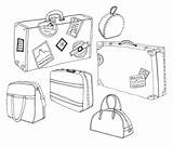 Luggage Suitcase Drawing Open Vintage Travel Collection Getdrawings Suitcases Koffers sketch template