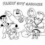 Coloring Guy Family Gardner Quagmire Glenn sketch template