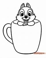 Chip Dale Coloring Pages Cup Disneyclips Funstuff sketch template