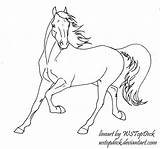 Trotting Lineart Pferde sketch template