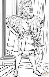 Henry Viii Coloring Pages Printable England Kingdom United Supercoloring Print Drawing Kids Hans Portrait Book Choose Board sketch template