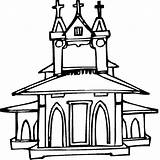 Coloring Pages Church Religious Kidprintables Church2 Return Main sketch template