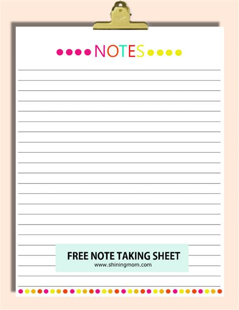 happy freebie monday note  sheets