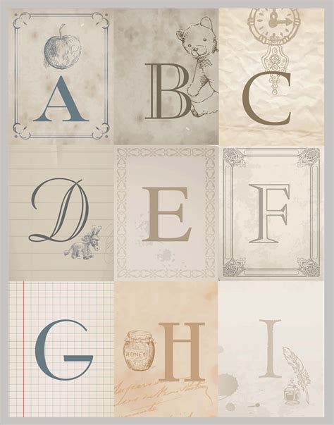 printable vintage alphabet letters printable word searches
