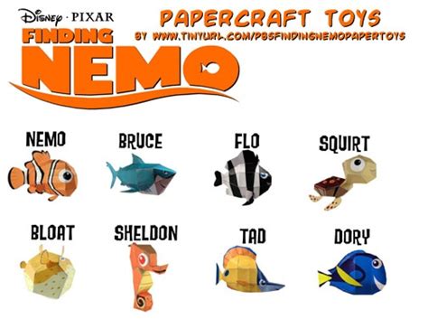 ninjatoes papercraft weblog disney pixars finding nemo papercraft toys finding nemo nemo