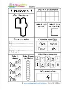 number worksheets  kindergarten number  worksheet