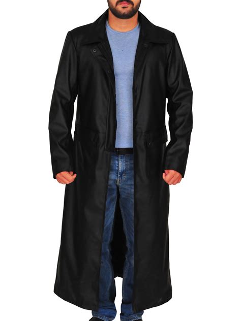 black leather trench coat for men men jacket mauvetree