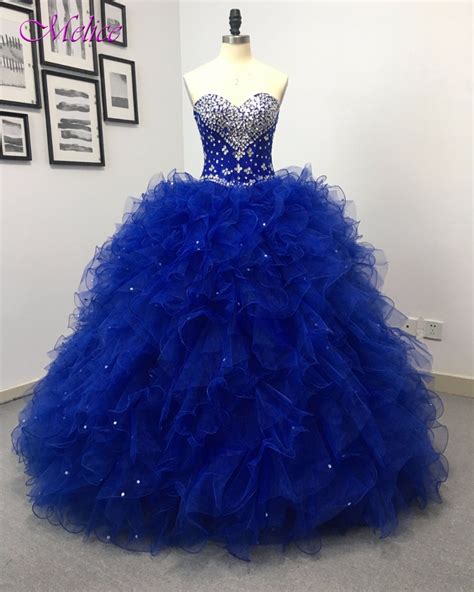 Fmogl Charming Strapless Royal Blue Princess Quinceanera Dresses 2018