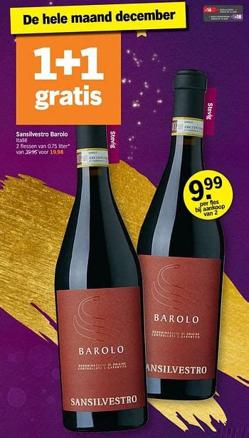 rode wijnen sansilvestro barolo italie promotie bij albert heijn
