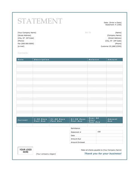 statement template word   printable templates