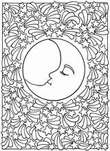 Mandala Eclipse Adult Dover Celestial Coloriage Mandalas Boyama Lune Mond Sterne Sheets Sonne Adultos Doverpublications Etoile Planete Zeichnen Colorier Yildizlar sketch template
