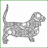 Coloring Pages Geometric Basset Dog Hound Animal Bloodhound Printable Adults Greyhound Geometrical Shapes Easy Book Drawing Hard Coon Setter Irish sketch template