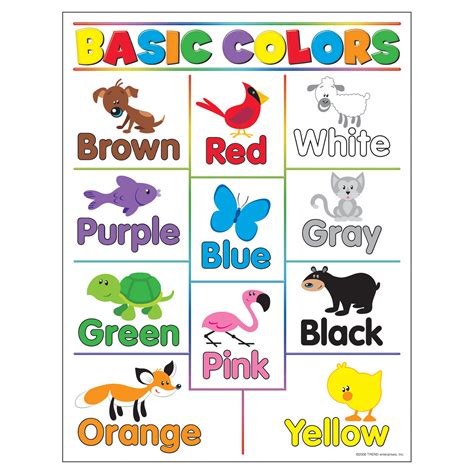 basic color chart  kids