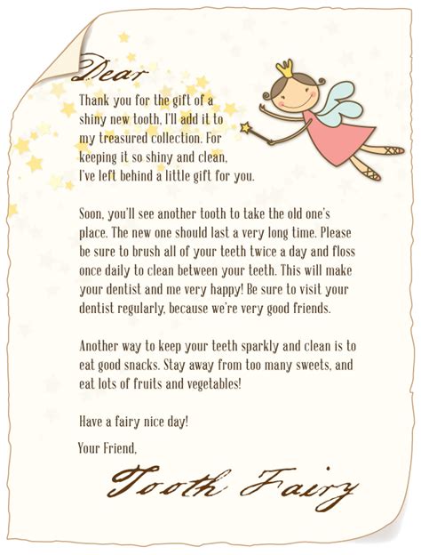 tooth fairy letterhead printables