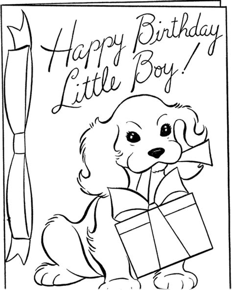 gambar happy birthday boy coloring page book coloringpage pages dog