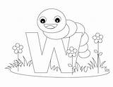 Coloring Letter Pages Alphabet Kids Animal Printable Letters Worm Worksheets Print Animals Worksheet Preschool Color Sheets Educational Abc Toddlers Book sketch template