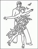 Coloring Dance Pages Ballroom Dancing Template sketch template