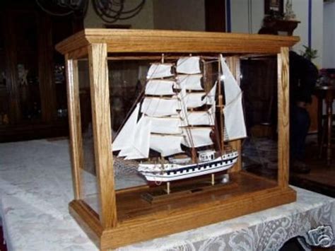 Model Ship Display Case Cabinet Oak Etsy In 2020