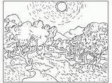 Coloring Famous Pages Printable Gogh Van Artwork Paintings Olive Vincent Artists Color Trees Coloriage Sky Scream Painting Adult Colorier Kids sketch template