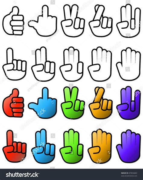 collection   hand signs  signals stock vector