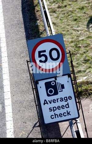 average speed check sign  mph stock photo  alamy