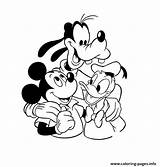 Disney Coloring Pages Mickey Goofy Donald Printable Color sketch template