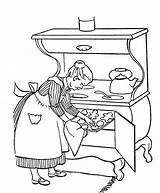 Coloring Pages Cooking Grandmother Drawing Cookies Grandma Girl Delicious Utensils Kitchen Making Getcolorings Printable Color Getdrawings sketch template