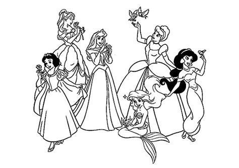 beautiful disney princesses  fun  coloring page kids