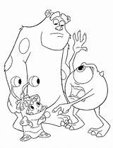 Monsters Mike Sulley Colouring Boo Wazowski Getcolorings sketch template