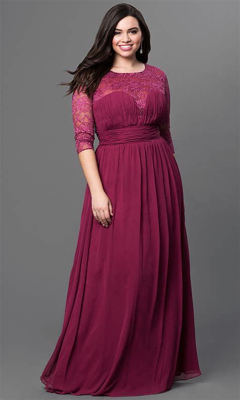 long sweetheart dress with lace sleeves promgirl