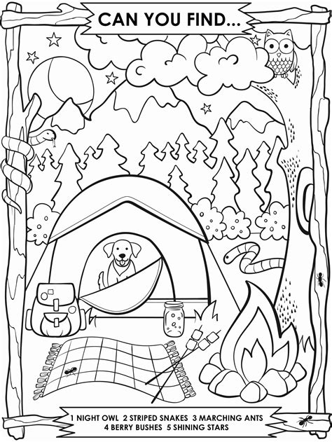 camping coloring pages preschool thiva hellas